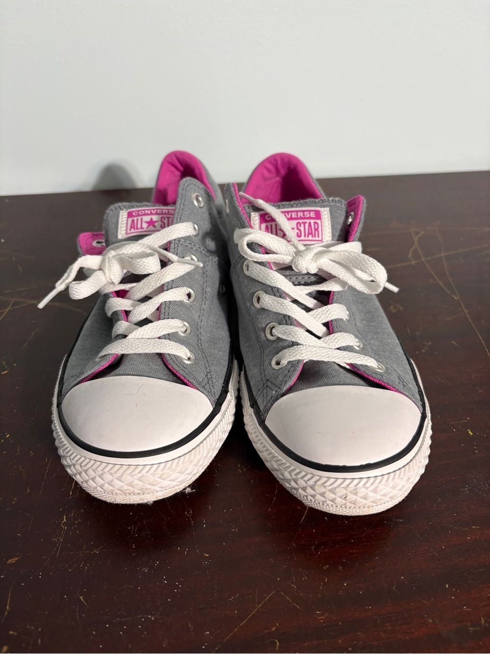 Converse Kids Chuck Taylor All Star Low Top Sneakers - Gray/Pink